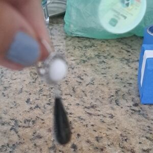 Elegant Silver and Black Drop Earrings